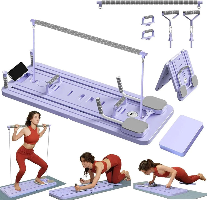 Pilates Ab Workout Board with Resistance Bands for Home Fitness