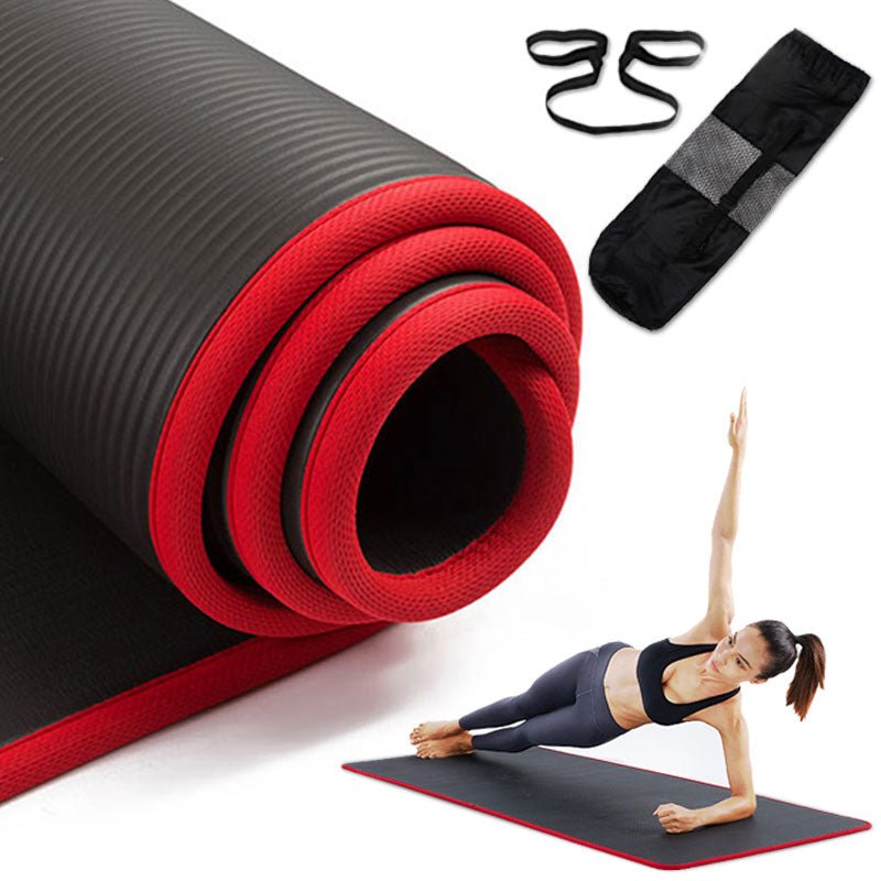 thumbnail interactive-video image 1 of Extra Thick NBR Yoga Mat With Carry Straps – Non-Slip, 72"x24" – US Fast Shipping 1 of 6