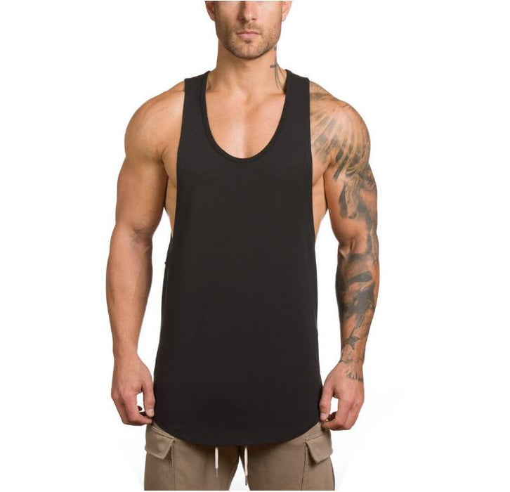Men's Sleeveless Graphic Tank Top – Stringer Vest – Bodybuilding & Gym Shirt – Black, S-2XL