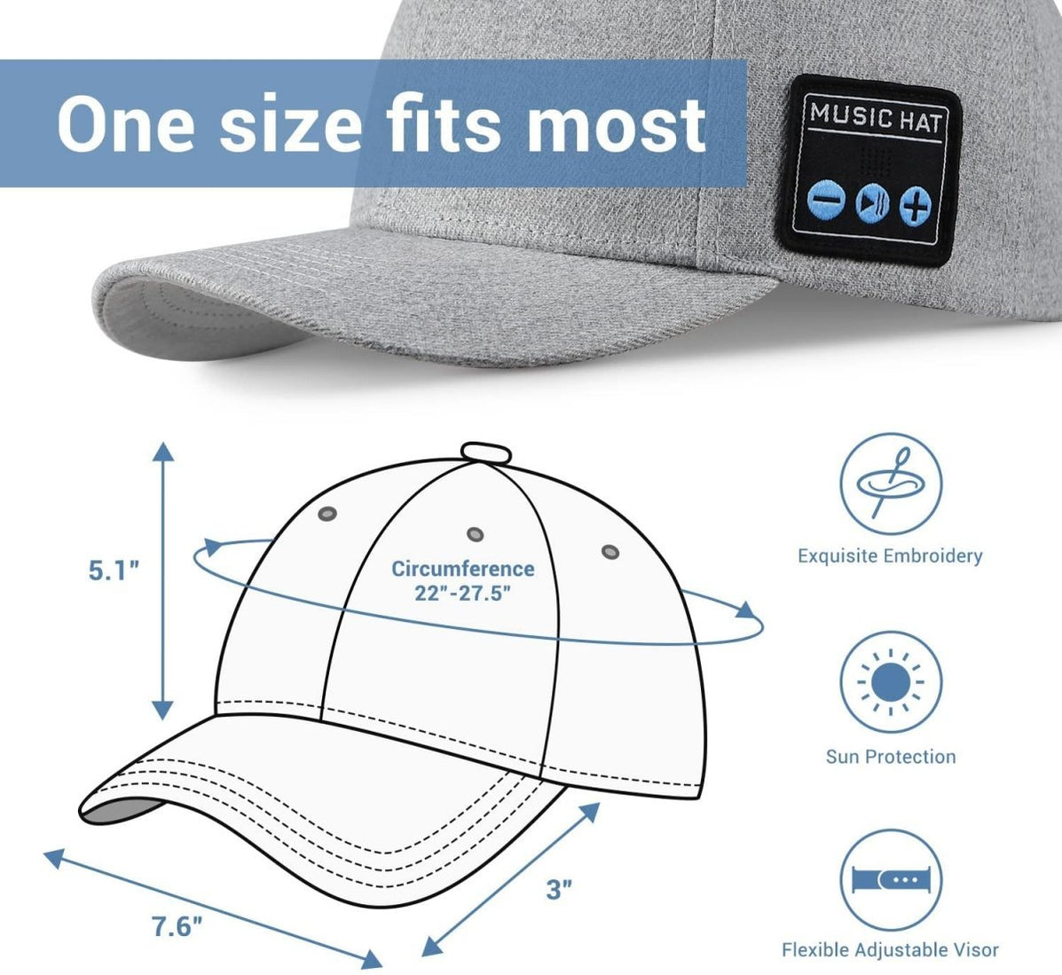 SoundWave Bluetooth Speaker Cap — Flamin' Fitness
