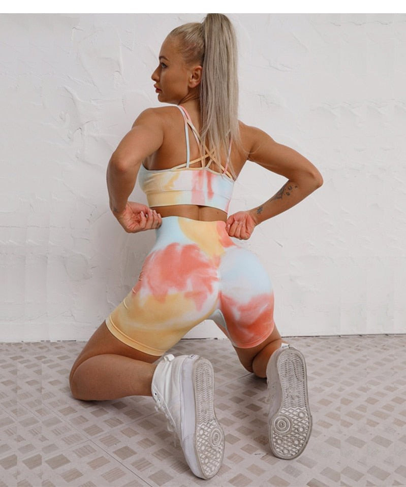 Two-Tone Tie-Dye Sports Bra | Women's Sports Bras — Flamin' Fitness