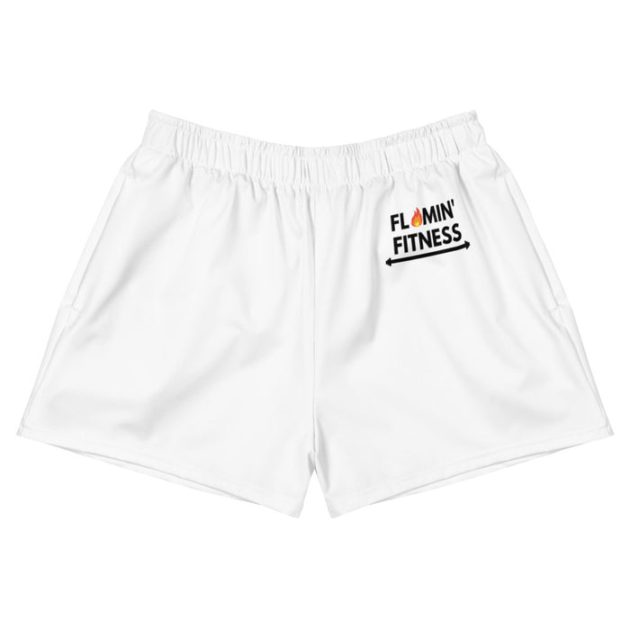 Women's White Sports Shorts - Flamin' Fitness